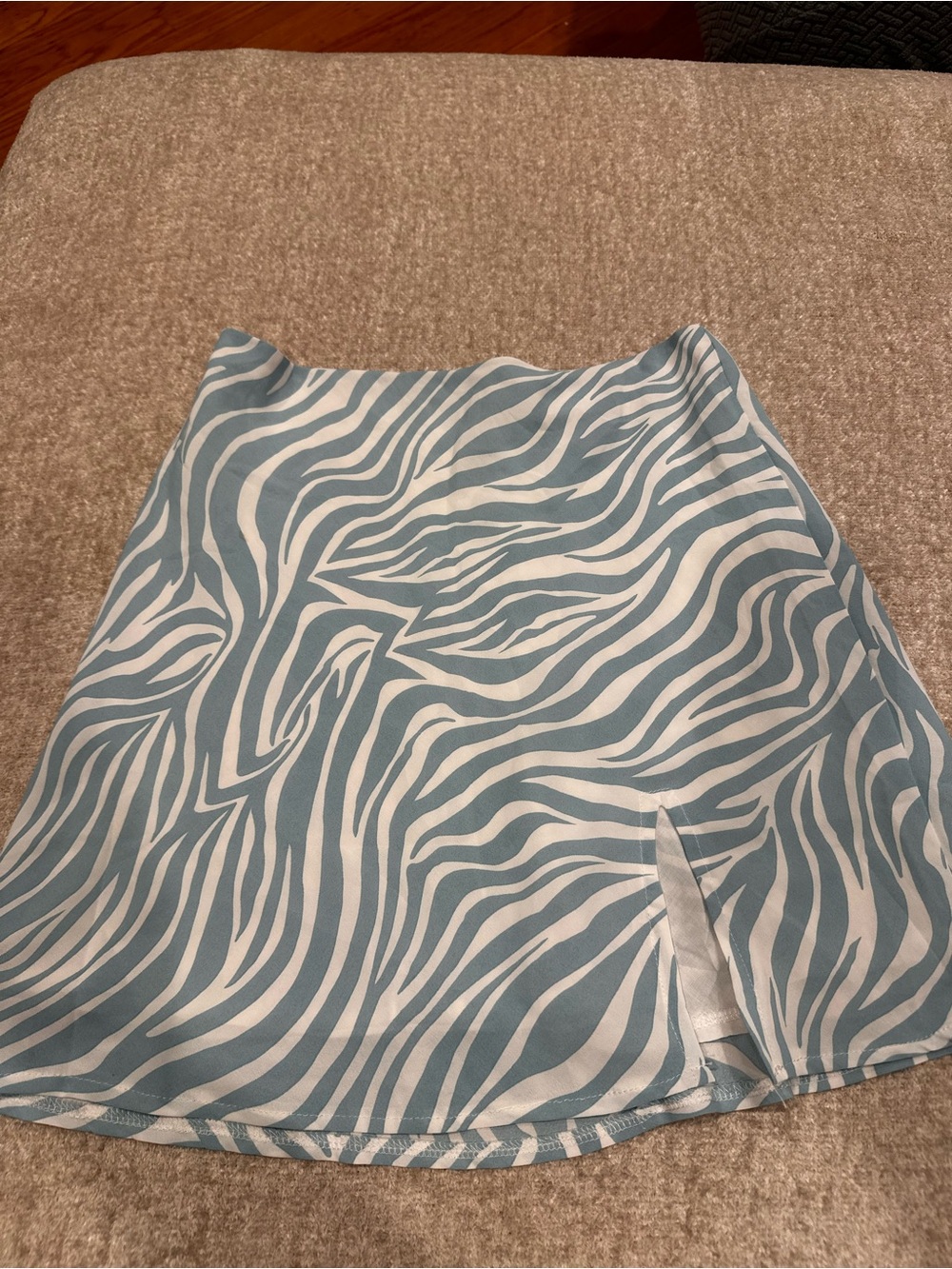 Princess Polly Blue and White Zebra Print Mini Skirt